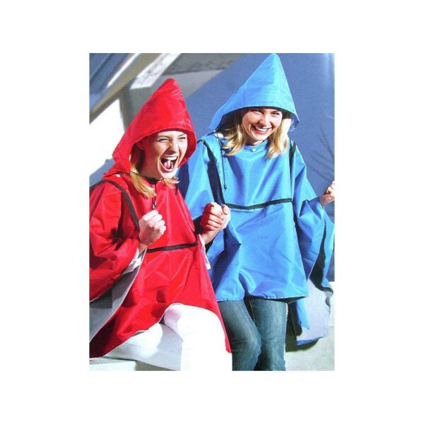 Polar fleece blanket rain cape with hood mixed set red